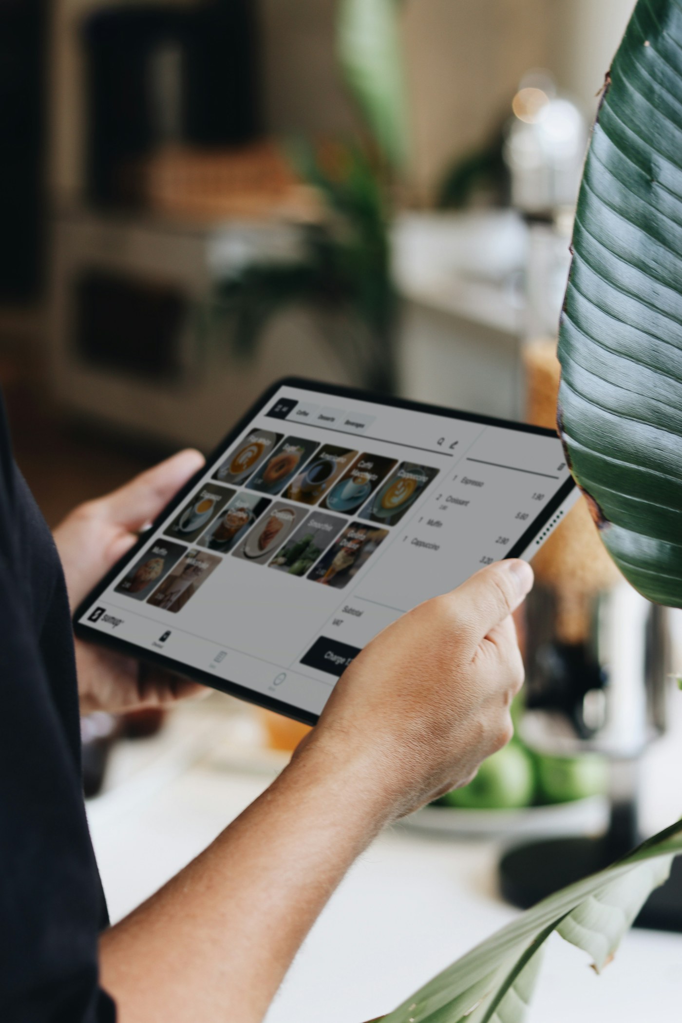 Business software running on a tablet